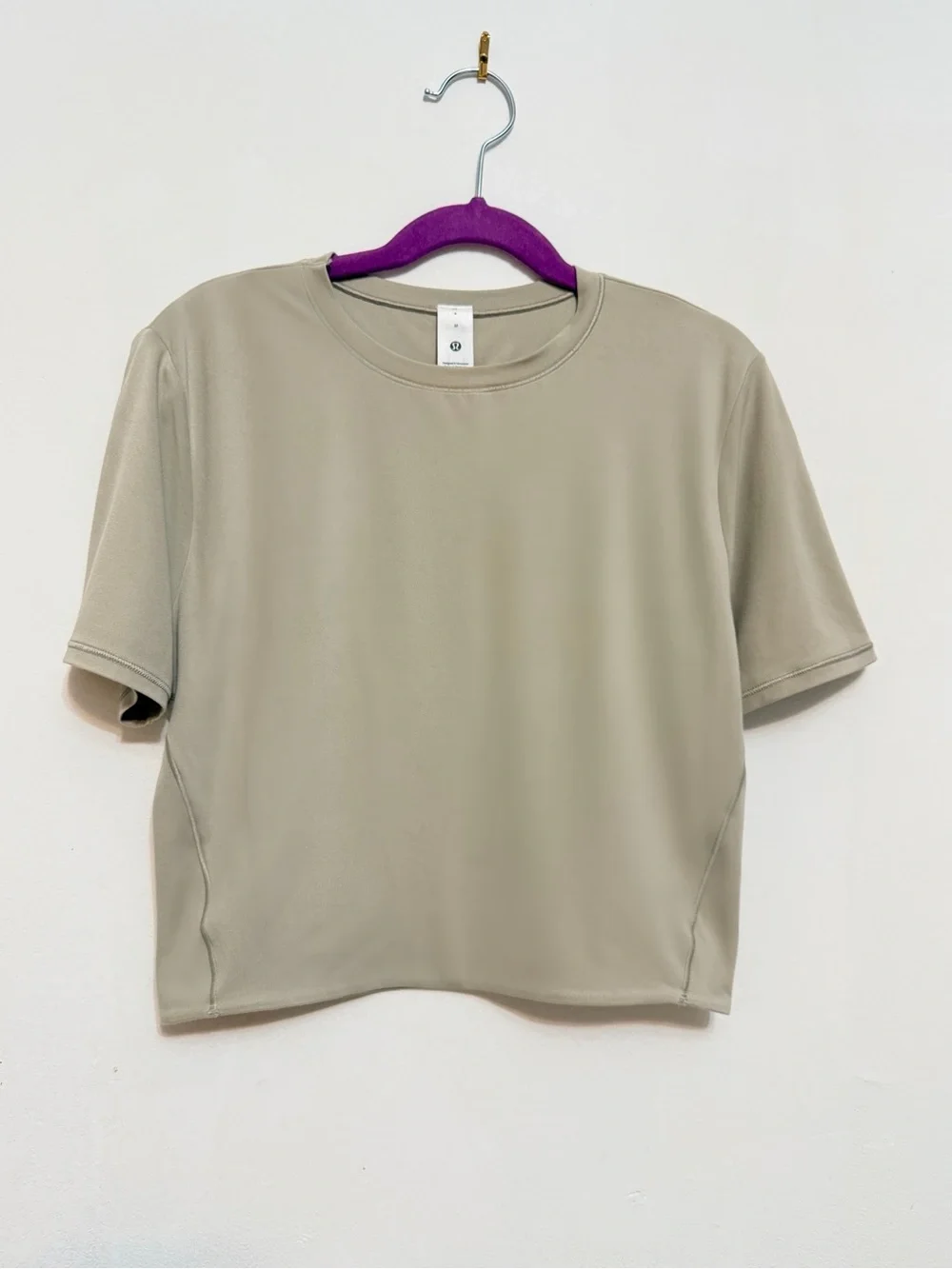 Lululemon Nulu Crewneck Cropped T-Shirt - Riverstone - Medium